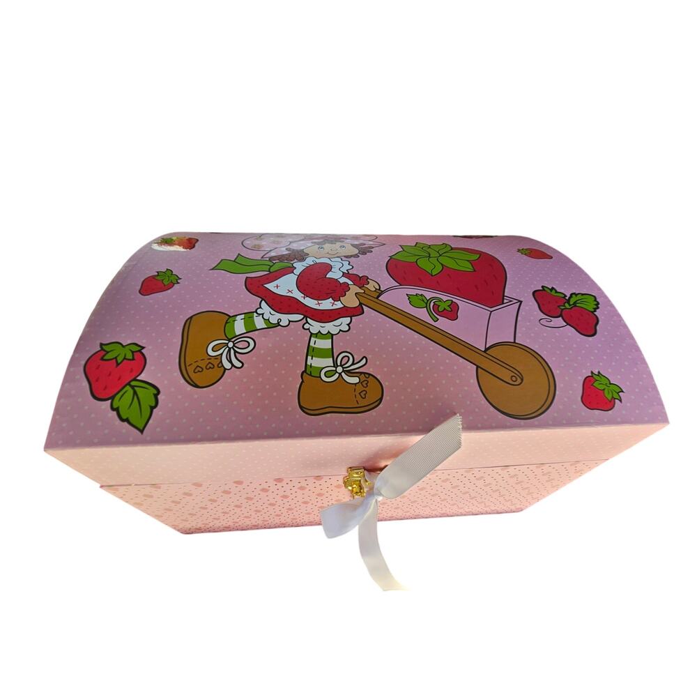 Girl's Chest Trunk Box Pink 10.5 tall | 16 wide | 11.5 deep Strawberry Shortcake